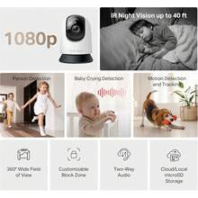 MERCUSYS MC200 Cámara Wi-Fi de  Interior,1080P, IP Domo 360°, Funciona con Assistant y Alexa - 1080p - Ver 5