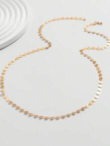 1 chiếc vòng cổ dài đính sequin tua rua, thích hợp cho nữ giới đeo hàng ngày. - Vàng - Xem 2