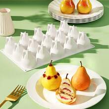 1个梨形水果慕斯模具，DIY烘焙布丁慕斯法式蛋糕巧克力模具，冰盒模具，耐高温，易脱模 - 彩色 - 查看 1