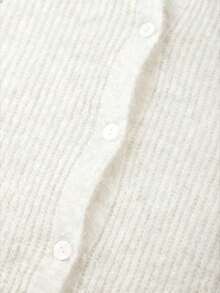 Women's Minimalist Elegant Academic Commute Modern Solid Color Button-Up Cardigan, Spring/Summer White - trắng - Xem 10