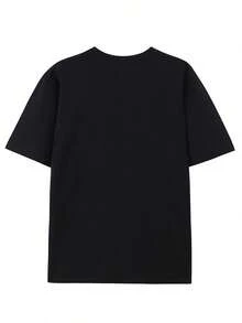 Double-Sided Printed (220-Count Cotton T-Shirt) Men's Y2K T-Shirt - American Street Style! Street Style T-Shirt, Unisex Printed T-Shirt, Oversized T-Shirt, Jackson, Music, Short-Sleeved Printed T-Shirt, Men's T-Shirt, Black Printed T-Shirt, Loose Retro Fit, Suitable For Young Men's Casual Wear. - màu đen - Xem 5