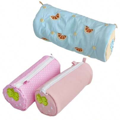 1 Stück süße Federtasche, strapazierfähiger Reißverschluss Stifteetui, minimalistischer Kosmetiktasche, Schul- und Büroorganizer