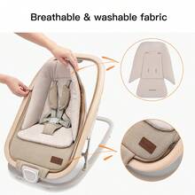 Gromast 2-In-1 Baby Bouncer Seat For Infants, Portable Baby Rocker With 3 Recline Positions, Hanging Toys & Travel Bag - Champagne - View 8