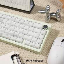 136 Keys Ice White MDA Profile ABS Double-Shot Keycaps, Suitable For 61/64/75/87/98/104 Keyboards - View 10