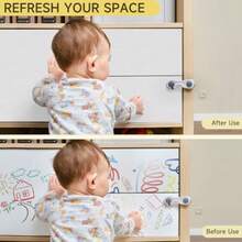 Adhesive Shelf Liner 11.8 X 59 Inches Peel And Stick Kitchen Liner For Cabi Drawers Removable Protector Mat Proof Contact Covering For Dresser Pantry Countertops Shelves E - 黏白 - 查看 7