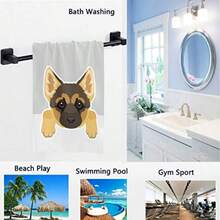 Naanle - Toallas de mano para invitados suaves absorbentes con estampado de pastor alemán para baño hotel gimnasio y spa 16 x 30 pulgadas gris - Perro - Ver 5