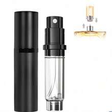 1Pc 10ml Black Refillable Perfume Atomizer, Bottom Refill Design Portable Mini Travel Spray Bottle - 查看 6