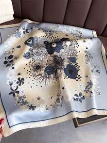 1条女士印花方巾，百搭时尚围巾 - 彩色 - 查看 6