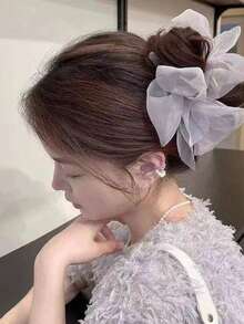 1个新款网纱蝴蝶结发爪夹，营造空灵浪漫的氛围，轻盈舒适，瞬间为发型增添蓬松感和时尚感 - 彩色 - 查看 6