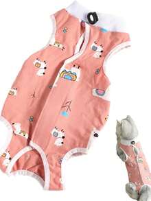 Traje de recuperación suave y delgado para gatos PETCHIC, ropa de recuperación para gatos transpirable, alternativa al rociador disuasivo, adecuado para condiciones de la piel (Alpaca rosa) - Rosado Sandía - Ver 14