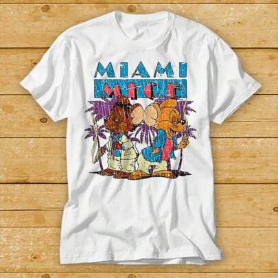Miami Mice Vice Mighty Mouse Best Seller T Shirt Cult Movie Retro Vint