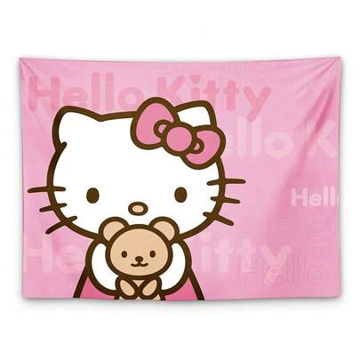 1 件可爱挂毯 - 现代波西米亚风格。非常适合装饰派对、客厅和卧室；是送给猫咪爱好者的专属礼物。这款横幅式家居装饰品可以为卧室、起居空间和派对场所增添一抹可爱主题。