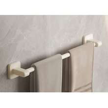 免钻孔壁挂式毛巾架，浴室收纳单杆架 - 乳白色 - 查看 8