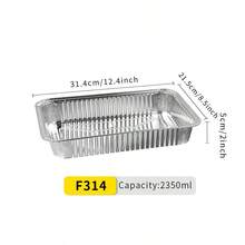 10pcs/Pack Disposable Thick Aluminum Foil Baking Trays, Large Capacity Rectangular Baking Pans, Suitable For Home Baking, Oven And Air Fryer - Silver - View 4