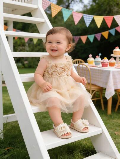 Infant Boys Girls Sandals Soft Sole Summer Infant Wedding Dress Flat Shoes Beach Sandal Newborn Crib Shoes First Walkers