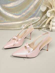 Giày sandal quai hậu nhẹ nhàng cho nữ, phù hợp mọi mùa - Giày cao gót mũi nhọn, quai buộc nơ, kiểu dáng công chúa ngọt ngào, thanh lịch dành cho nữ. - Hồng - Xem 6