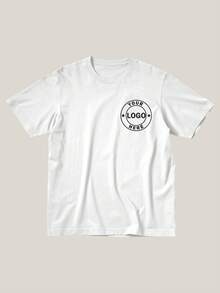 Customizable Front And Back Print Logo Shirt For Company Team Group Custom Class Party Club T Shirts For Men Women Tee Tops, Personalized Shirts With Photo Logo Text Graphic Shirts, Customized T-Shirt Customize Family Shirt Boyfriend Girlfriend Husband Wife Parents Friends Gifts Idea - 白色 - 查看 3