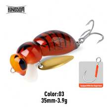 Mồi câu cá Kingdom 1PC Wasp Minnow Bait Bionic, kích thước 35mm (3.9g/4.5g) và 43mm (4.8g/6.1g), nổi và chìm chậm, làm bằng nhựa ABS, mồi cứng, kèm một lưỡi câu đơn, thích hợp cho câu cá nước ngọt và nước mặn. - Nhiều màu - Xem 24