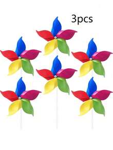 1/3/5/6/10/12/15/20/30pcs Colorful Windmill Set, DIY Windmill Set, Colorful Windmill Set, Plastic Material, Garden Decoration, Suitable For Various Outdoor Parties, Yards, Farms And Parks - Multicolor - View 11