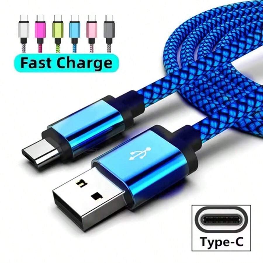 60W USB Type-C 数据线，适用于智能手机快充，采用长尼龙编织设计。这款 USB-A 转 USB-C 充电线兼容 17/16 Pro Max/15 系列、Pro、Air/5 以及 Galaxy S22、S21、S20 Ultra。 - 彩色 - 查看 1