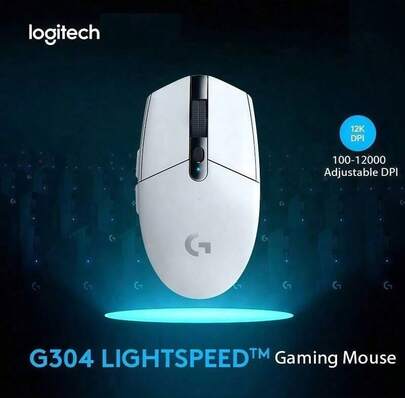 Logitech G304 Wireless Mouse: Lightweight Design, Programmable Buttons, Plug And Play, Simple And Portable, Suitable For Small To Medium Hand Sizes.