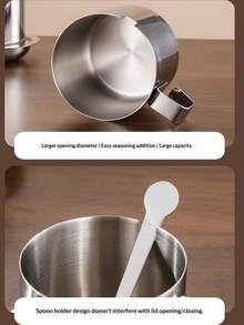 1 Bộ lọ đựng gia vị bằng thép không gỉ, hộp đựng muối, tiêu, gia vị cao cấp kèm nắp và thìa. - Nhiều màu - Xem 11