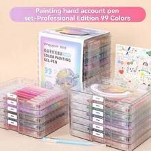 45/72/99 Colors Multicolor Gel Pens Set, Art Drawing Neutral Pens For Postcard, Greeting Card Making & Note Taking - Sets - View 5