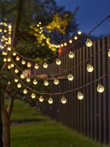 1 Set Solar Bubble Ball Lichterkette, geeignet für Garten, Feiertage, Weihnachtsbaum, Rasen, Terrasse, Veranda, Camping, Pavillon, Bar, Hochzeit, Pool, Party Dekoration, 8 Beleuchtungsmodi, 20/50/100 LED Leuchten, warmweiß/farbig weiße Lichtoptionen - Solarbetriebene Seifenblasen - Übersicht 7
