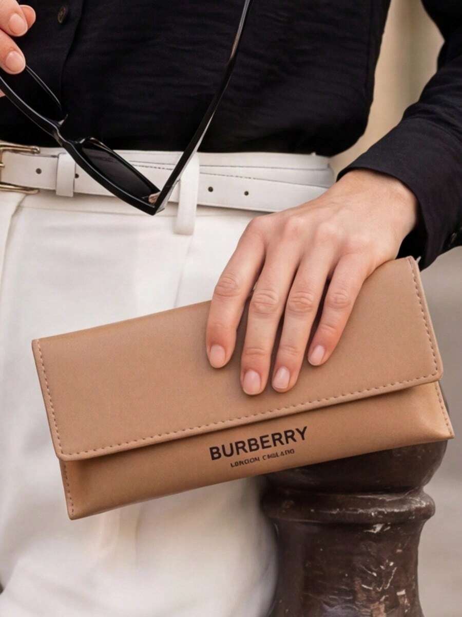 Burberry Brown Leather Glasses Case, Luxury Hard Shell Fashionable Glasses Case, Protective Storage Box, Women's Designer Accessories - Brown - View 1
