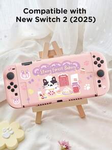 1个卡通猫咪蝴蝶结爱心设计Switch游戏机保护壳，兼容Switch OLED机型和Switch主机，采用柔软的TPU材质，防摔防尘，多种颜色可选，是送给Switch玩家的理想礼物，可爱独特的Switch游戏机保护套 - 查看 1