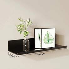 Estante flotante de pared negro brillante Estante de exhibición, estante de almacenamiento, estante de pared del dormitorio, estante de pared de fotos, estante de flores, estante de juguetes para restaurante, cocina, B - Negro - 40 cm - Ver 3