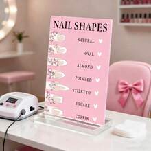1pc Acrylic Nail Art Display Board, Rectangular Fake Nail Sample Color Card Rack, Nail Polish Display Stand With Holder, Nail Salon DIY Photo Prop Desktop Decor - Multicolor - View 9
