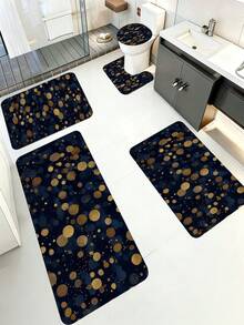 1/3/5件套奢华金色波点星空纹理浴室地垫套装。套装包含马桶座垫、U型马桶垫、浴室门垫、梳妆台垫和浴缸垫。材质柔软轻盈，防滑速干。 - 輕奢 - 查看 10