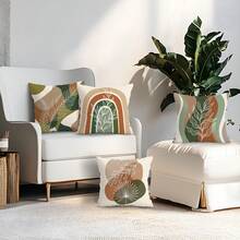 4pcs Bohemian Vintage Abstract Floral Pattern Velvet Throw Pillow Covers, 100% Polyester, Living Room Sofa Bedroom Decor, No Pillow Insert, 16"X16"/18"X18"/20"X20" - Bohemian Flowers - View 9