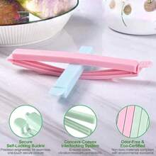 Clips de sellado reutilizables para bolsas de alimentos, clips de sellado multiusos para preservación de alimentos y anti-humedad, adecuados para diversos tipos de bolsas de plástico, bolsas de aperitivos, bolsas de alimentos y bolsas de almacenamiento, herramienta esencial para la organización de la cocina (color aleatorio enviado) - Multicolor - Ver 2