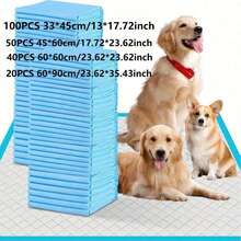 100片装超强吸水幼犬尿垫，防漏速干，适用于狗狗训练、狗狗排尿、一次性狗狗尿垫、一次性猫咪尿垫、加厚宠物厕所垫 - 藍白色 - 查看 2