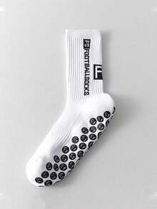 1/2/4 đôi tất thể thao nam màu đen trắng, thiết kế chữ tùy chỉnh, đế silicon chống trượt, tất bóng đá lưới thoáng khí, co giãn cao, thấm hút mồ hôi. - Nhiều màu - Xem 12