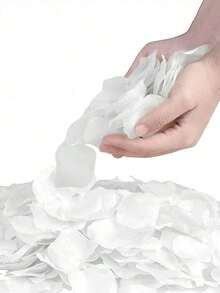 100/3000pcs Artificial White Rose Petals, DIY. Romantic Handmade Flowers, Artificial Rose Petals, Suitable For Weddings, Parties, Room Decorations, Home Decor, Birthday Decorations, Table Settings, Bedroom Decorations, Bathroom Decorations, Valentine's Day Gifts, Graduation Decorations, Wedding Season Decorations, Wedding Ceremonies, Anniversaries. - White - View 2