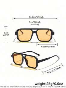 1 gọng kính nam vuông kiểu phi công cổ điển với cầu kính đôi, thiết kế tối giản, thanh lịch, giản dị, retro, đa năng, phù hợp đeo hàng ngày, phong cách đường phố, du lịch, nghỉ dưỡng, kèm hộp đựng kính. - Nhiều màu - Xem 10