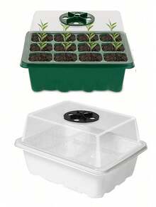 12-Cell Reusable Durable Seed Sprouting Tray With Drainage Holes, Transparent For Easy Root Observation, Allows Transplanting Without Damaging Roots - Multiple Styles - View 6