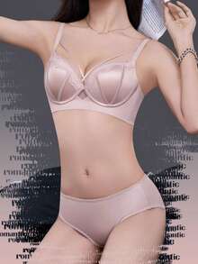 Popular Polka Dot Lingerie Set, Gathers Small Breasts To Look Bigger, Teenage Girl Bra And Underwear, Comfortable And Breathable, Among Students - 粉色 - 查看 8