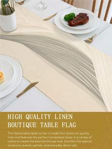 1pc Bohemian Style Table Cloth, Boho Striped Table Runner, Linen Table Runner, Suitable For Indoor And Outdoor Dining, Heat-Resistant And Dirt-Resistant, For Party And Ceremony, Coffee Table Decor, Dining Table Decor, Kitchen Decor - Multicolor - View 8