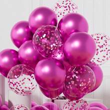 15 piezas/Set Globos de látex metálicos con lunares de papel de aluminio & globos con lentejuelas, para fiesta de cumpleaños, Día de la Madre, Día del Padre, graduación, aniversario, decoración de fiesta en el hogar & al aire libre, multicolor - Ver 10