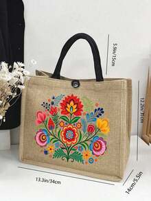 Conjunto de bolso bohemio con estampado floral, conjunto de bolso y cartera de mujer, decoración minimalista, estilo de impresión mexicana que incluye bolso de tela y monedero, bolso de mujer de gran capacidad con estilo de arte de Europa del Este, bolsa de almacenamiento de cosméticos, bolso de tela grande de capacidad minimalista, bolsa de compras casual portátil, bolsa de compras multifuncional. Pequeño regalo de intercambio para la escuela, campus y viajes, Ramadán, Día de la Madre, Día de San Valentín - Multicolor - Ver 11