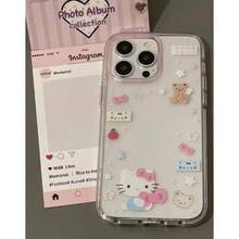 SANRIO Pink Cute  Cute Girl Heart Cartoon Phone Case For 17 16 15 14 13 12 11 Pro Plus Y2K - 唯一情況 - 查看 3