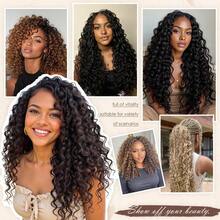 AMAYKAI Crochet Human Hair Water Wave 60g/120g/240g 16 18 20 22 24 26 Inch Lightweight Knotless Feather Extension Pre Separated Jerry Curly Handmade Bundles Full Invisiable Knot With String Pre Looped Crochet Human Hair Deep Curly Pre Separated Knotless Ocean Wave Crochet Hair Water Curly Human Hair Luxe Gifts For Moments That Matter. #PremiumGifts Water Wave Bundles Can Wear Hair Accessory Suitable For Spring Used Together With Beauty Makeup Wigs Human Hair Put On And Go, Wigs, Human Hair, Human Hair Wigs, Curly Wigs Human Hair, Makeup, Valentine's Day, Valentines, Travel Essential, Maquillaje, Valentines Gifts For Girlfriend, Valentines Gifts, New Year - Natural Black - 查看 11