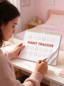 极简习惯追踪计划本，12页周计划和月计划表，适用于自我管理和目标设定，简单高效的效率日志，适用于学校、办公室、成人礼物、教师礼物、母亲节礼物、房间装饰 - A4 - 查看 10