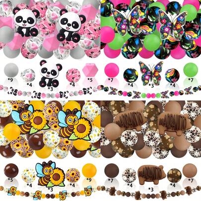 25pcs Silicone Beads, Animal Series Flower Butterfly Sunflower Bee Pig Panda Floral Leopard Print Heart Shaped Fashion Design, Suitable For Jewelry Making, Ideal For DIY Bracelets, Lanyards, Beaded Pens, Holiday Decorations And Other Handicrafts - Perfect Birthday, Spring, Summer, Father's Day, Mother's Day Gift Making Supplies - Beading Kit