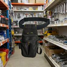 1pc Multi-Functional Tool Waist Bag, Thick & Durable Hardware Pouch, Electrician Specialized, Large Capacity Repair Tool Storage Bag - JH-835 - View 3