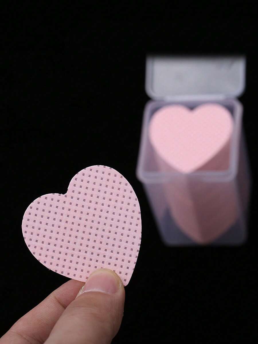 200pcs Disposable Eyelash Extension Glue Cleansing Cotton Pads Heart Shaped Makeup Remover Pad Wipe Napkins Cosmetics Tools - Multicolor - View 1
